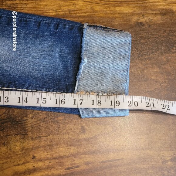 Amethyst Capri Jeans Size 1 Low Rise Button Flap Medium Dark Wash Thick Stitch - Picture 9 of 11